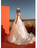 Strapless Sweetheart Ivory Organza Ruffled Wedding Dress